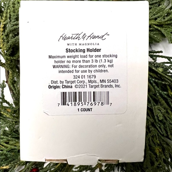 NWT, Hearth & Hand Holiday Stocking Holder, Matt Black - Picture 2 of 5